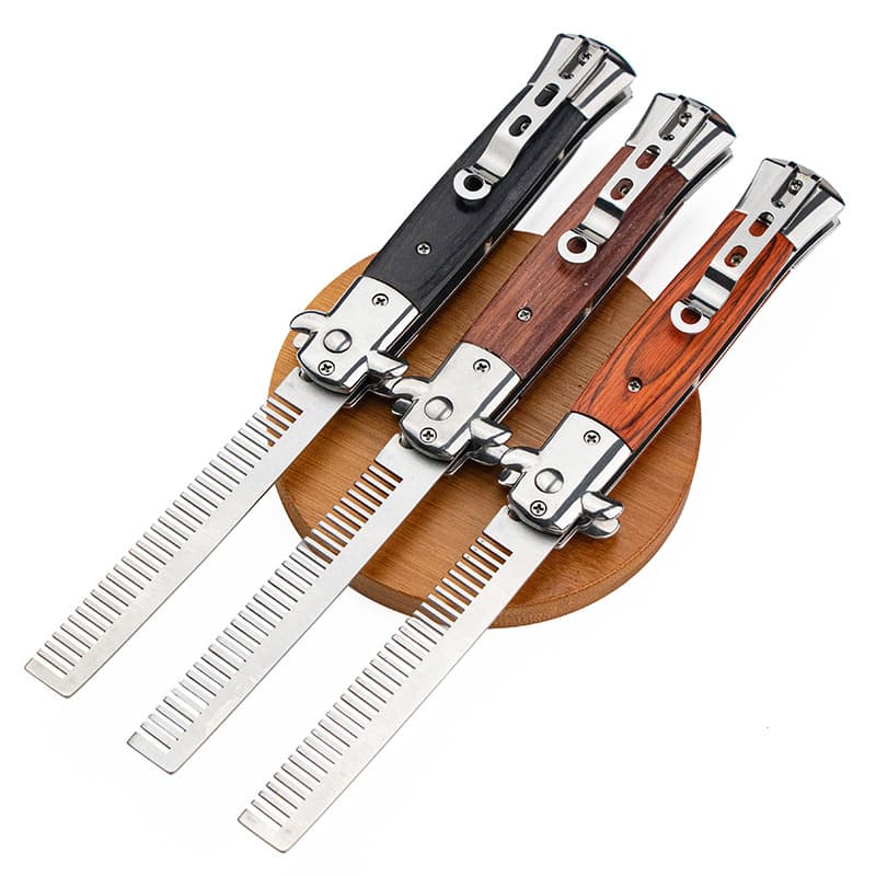 Stainless steel spring comb, oil head comb, large back comb, hair oil and wax, folding comb, pocket comb, automatic spring jumping comb