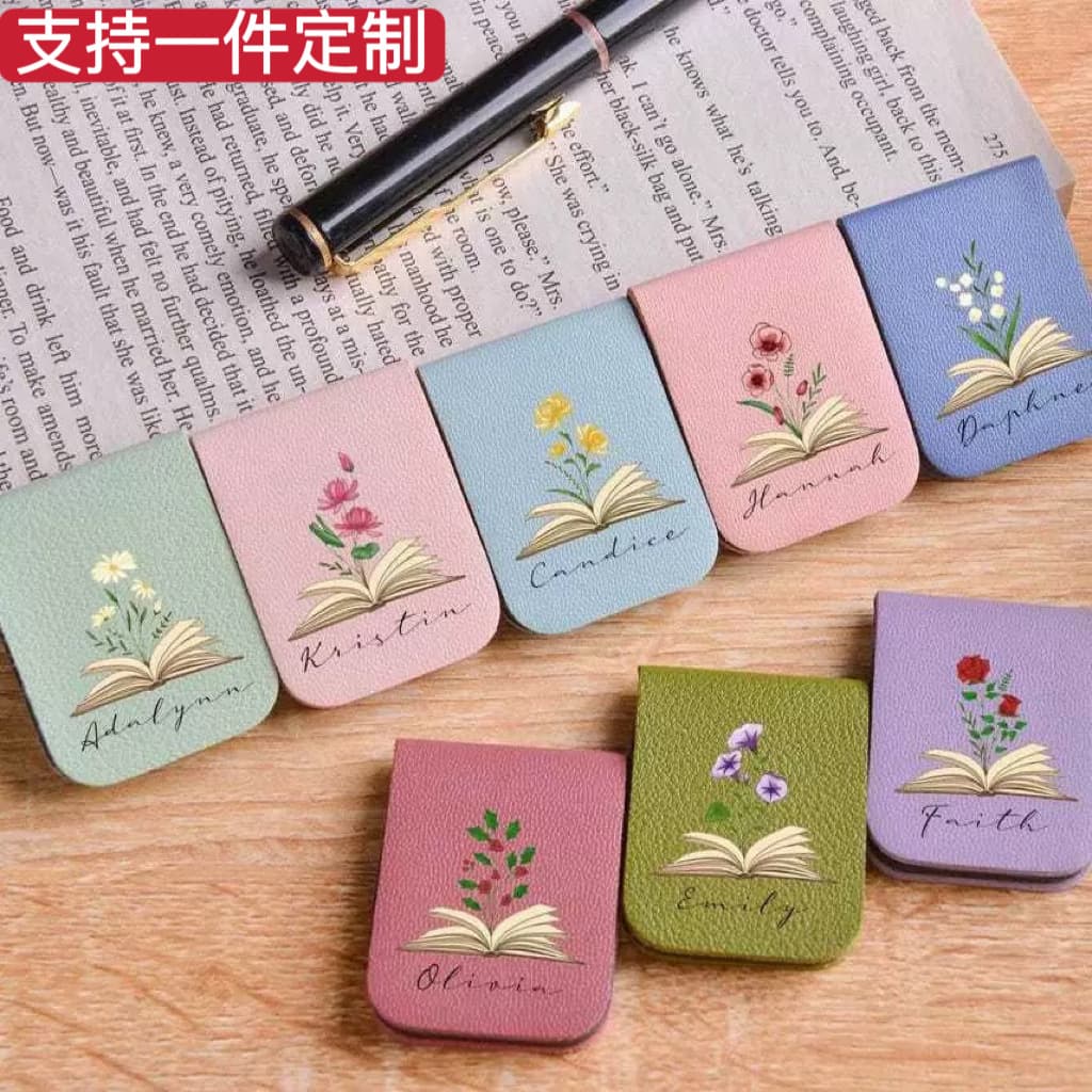 Cross-border Stock Magnetic Bookmark Custom Magnetic Book Clip Student Reward Graduation Gift Blank Leather Stationery Pen Clip