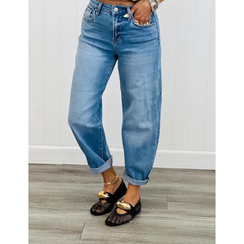 O1712 Dropshipping Aliexpress Amazon Cross-Border New Men's Jeans Barrel Cuff Jeans
