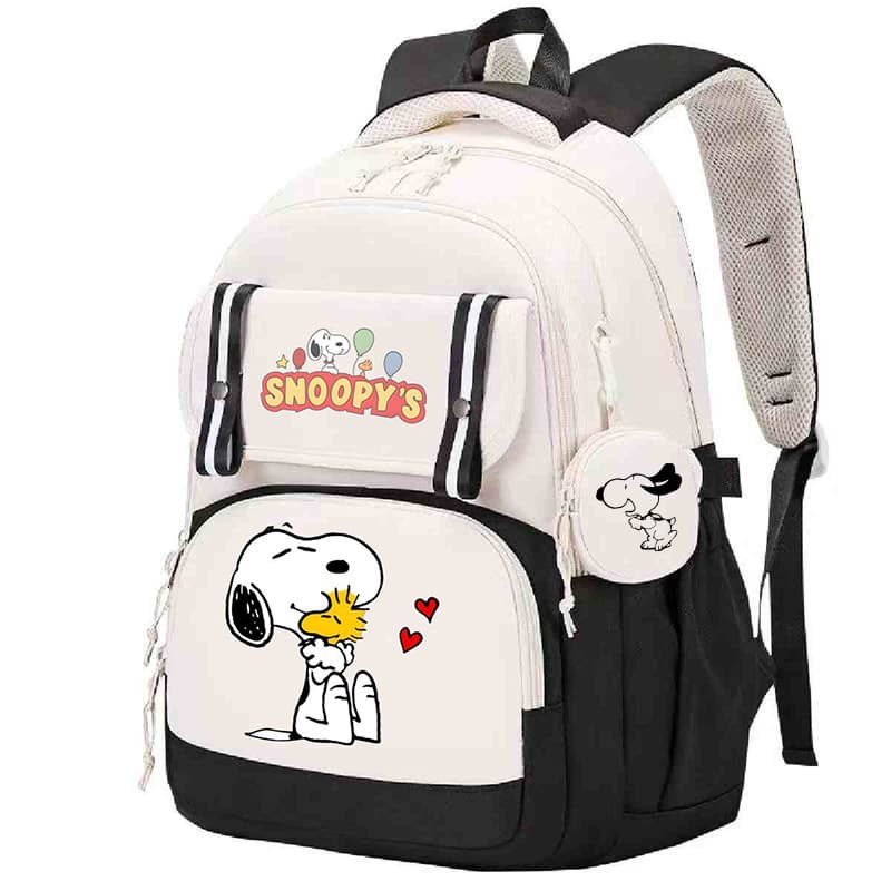 European and American Cartoon Snoopy Children's School Bag, Cute Cartoon Print, Korean Style Lightweight Backpack for Primary and Secondary School Students
