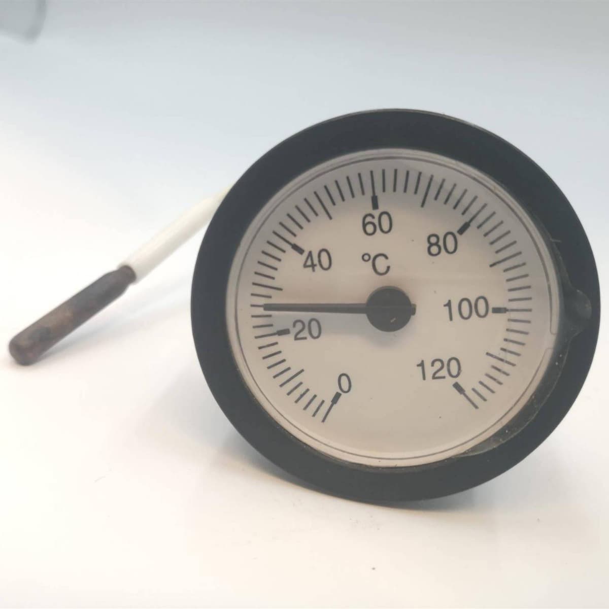 Pressure-Type Industrial ABS Plastic Shell Thermometer with Copper Tube Pointer for Boiler Pipeline Water Temperature (52mm)