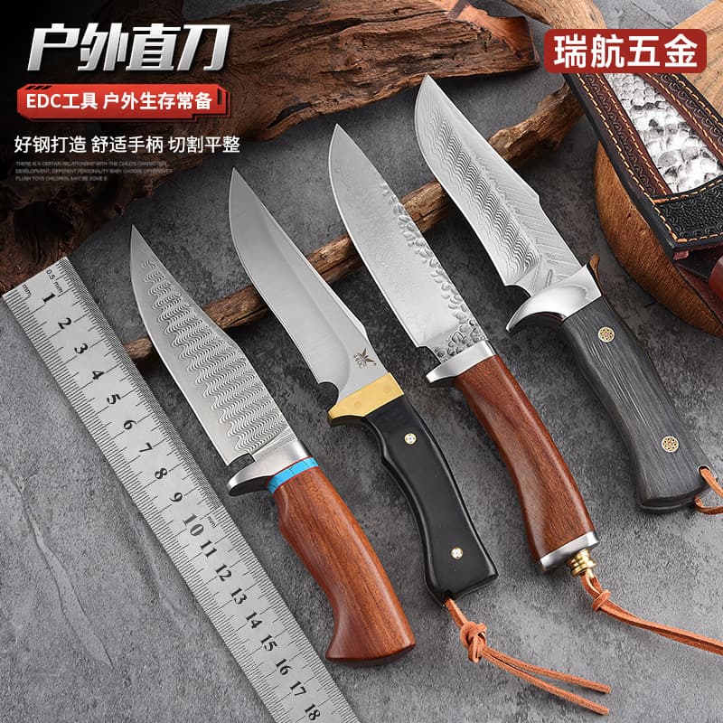 Outdoor Portable High-Hardness Survival Straight Knife, Camping Pocket Fruit Knife, Self-Defense Knife, Sharp-Edged Knife in Stock