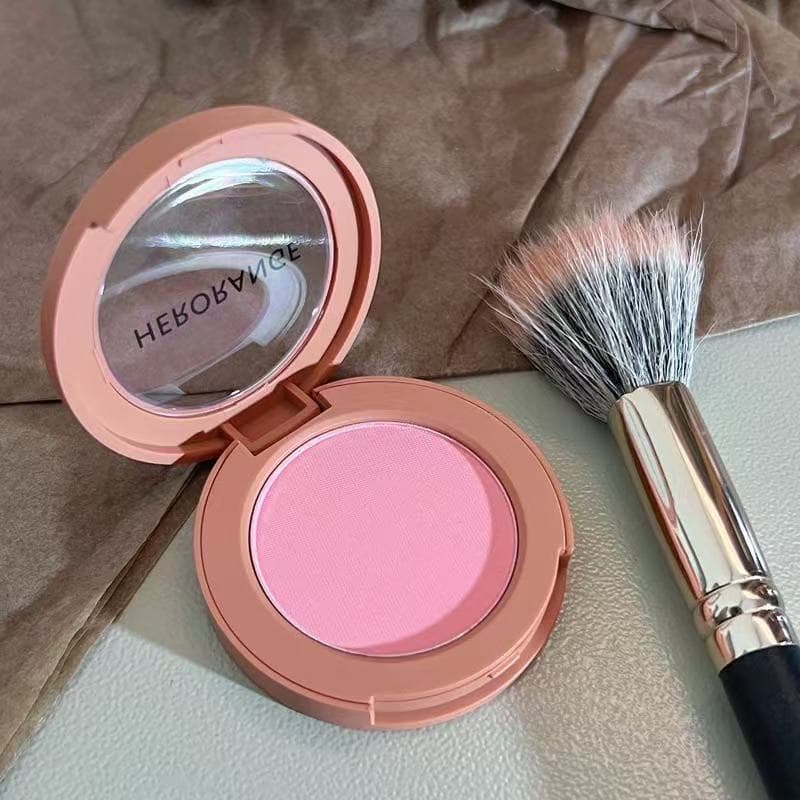 HERORANGE Cream Powder Blush Low Saturation Pseudo-No-Makeup Highlight Repair Peach Orange Soft Mist Matte Rouge for Women