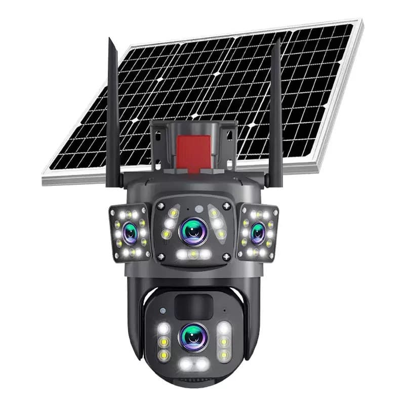 Solar 4G Panoramic Smart Camera Dual-Lens Low Power Consumption Two-Way Audio Outdoor Monitor Cross-border Hot Seller