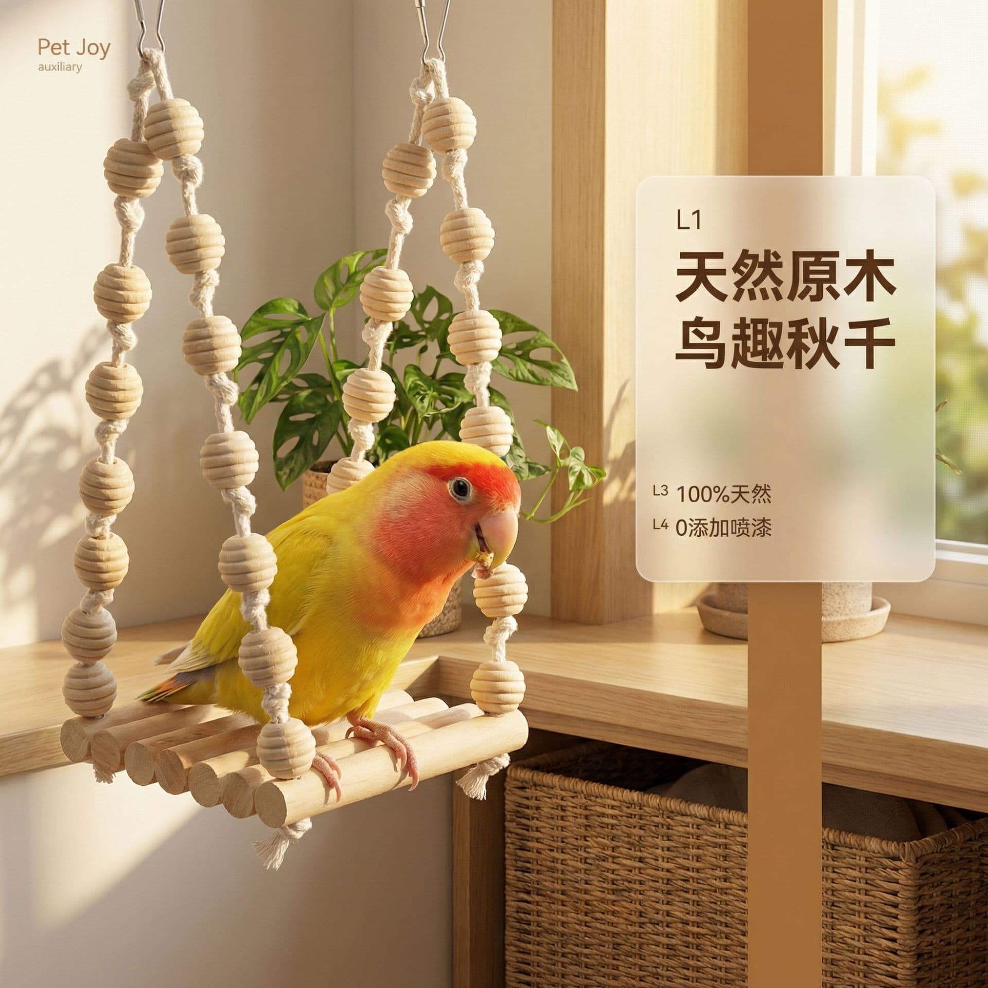 Natural Wood Parrot Chewing Toy for Beak Grinding and Boredom Relief, Suitable for Lovebirds and Cockatiels, Wholesale in Stock