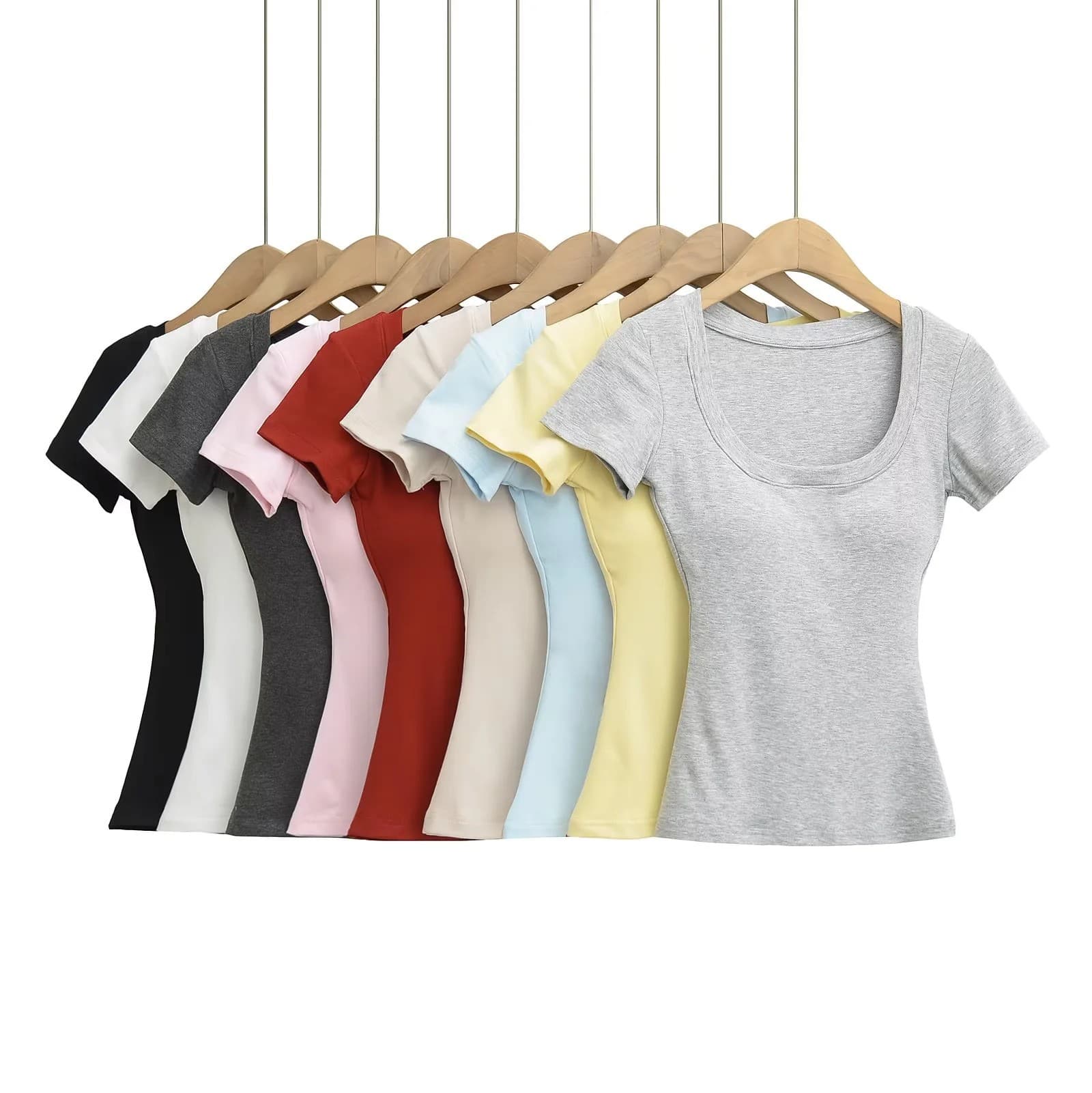 Comic Bust Enhancer T-Shirt with Shoulder-Correcting Design, Summer Inner Vest for Women, New Style with Padded Cups for a Fuller Look, Short-Sleeve Base Layer