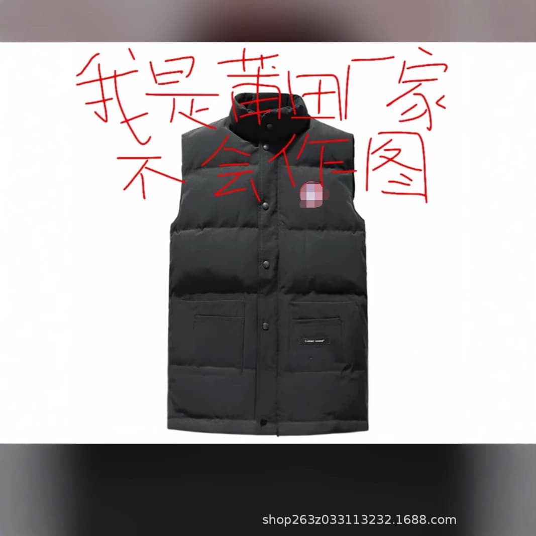 Putian Factory Wholesale Canada Goose Down Vest Classic Autumn/Winter Unisex Couples Short Vest Sleeveless Outerwear