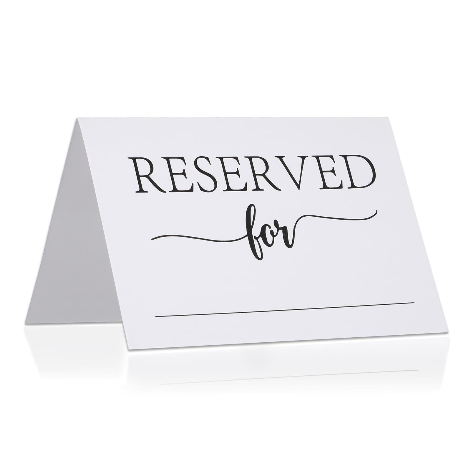 White reserved table cards are suitable for wedding receptions, simple reserved table cards, and reserved table cards for restaurants and parties.