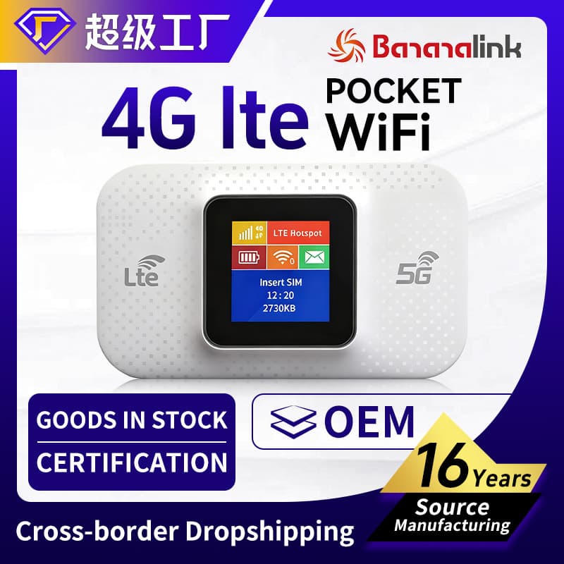 North America Europe 4G Portable MIFI Plug-in Card Wireless Router Car WiFi LCD Hotspot
