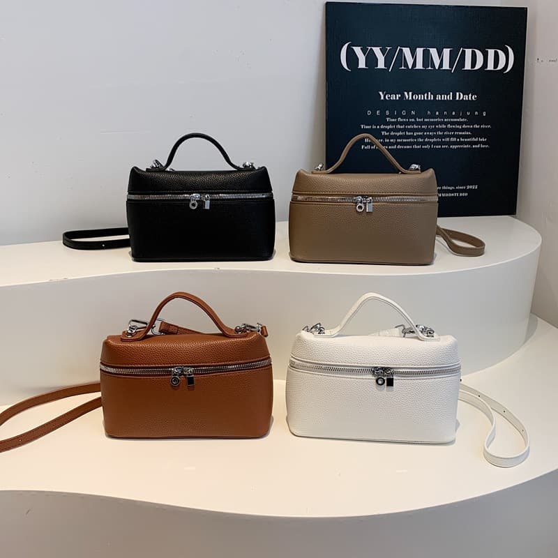 Cross-border bestseller minimalist LP lunch box bag 2026 stylish shoulder crossbody women's bag factory direct trendy small square bag