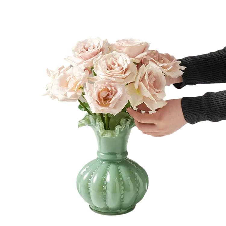 Wholesale Vintage Fenton Vase, Colored Glass, High-End Glass Bottle Decor, Luxury Water-Raising Fresh and Dried Flower Vase