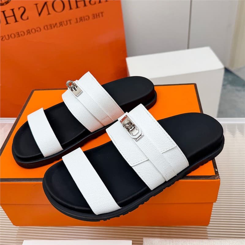Yashixuan European Style Men's Cowhide Flip-Flops, Men's Flip-Flops, Couple Women's Sandals, Genuine Leather, Trendy Brand Men's Shoes
