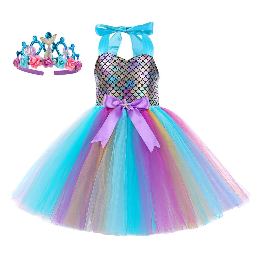 Sequin Fish Scale Dress Ocean Mermaid Girl Catwalk Party Pool Party Cosplay Lolita