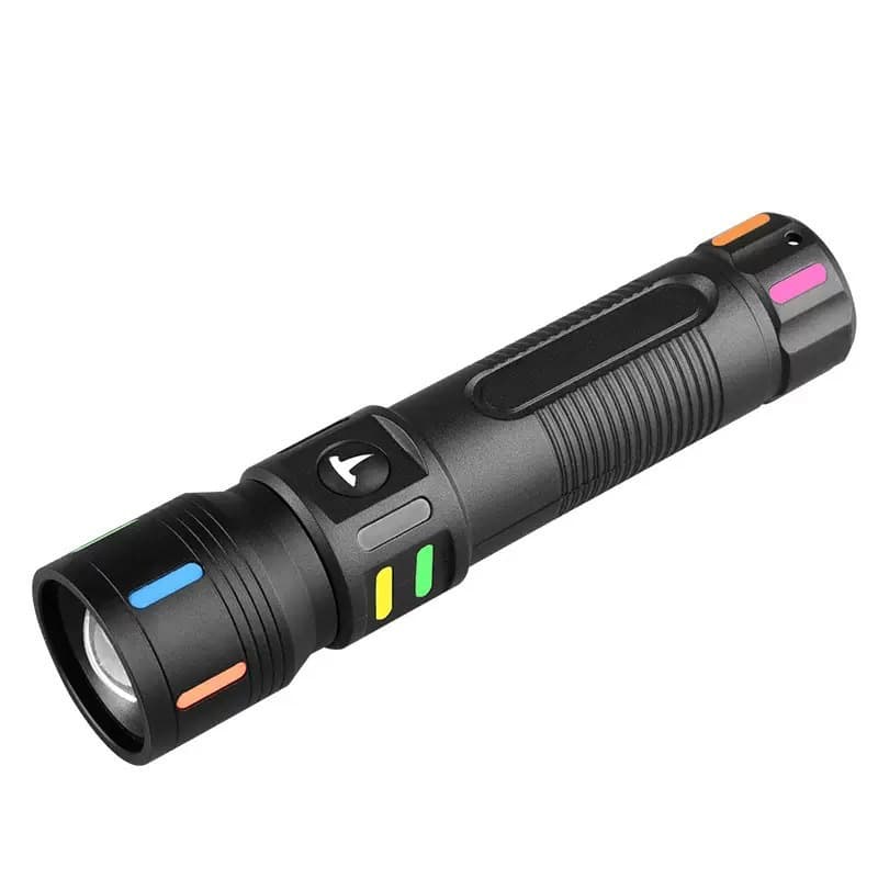 Portable Telescopic Zoom Long-Range Flashlight USB Rechargeable LED Torch for Camping, Hiking, and Patrol High-Brightness Illumination Flashlight