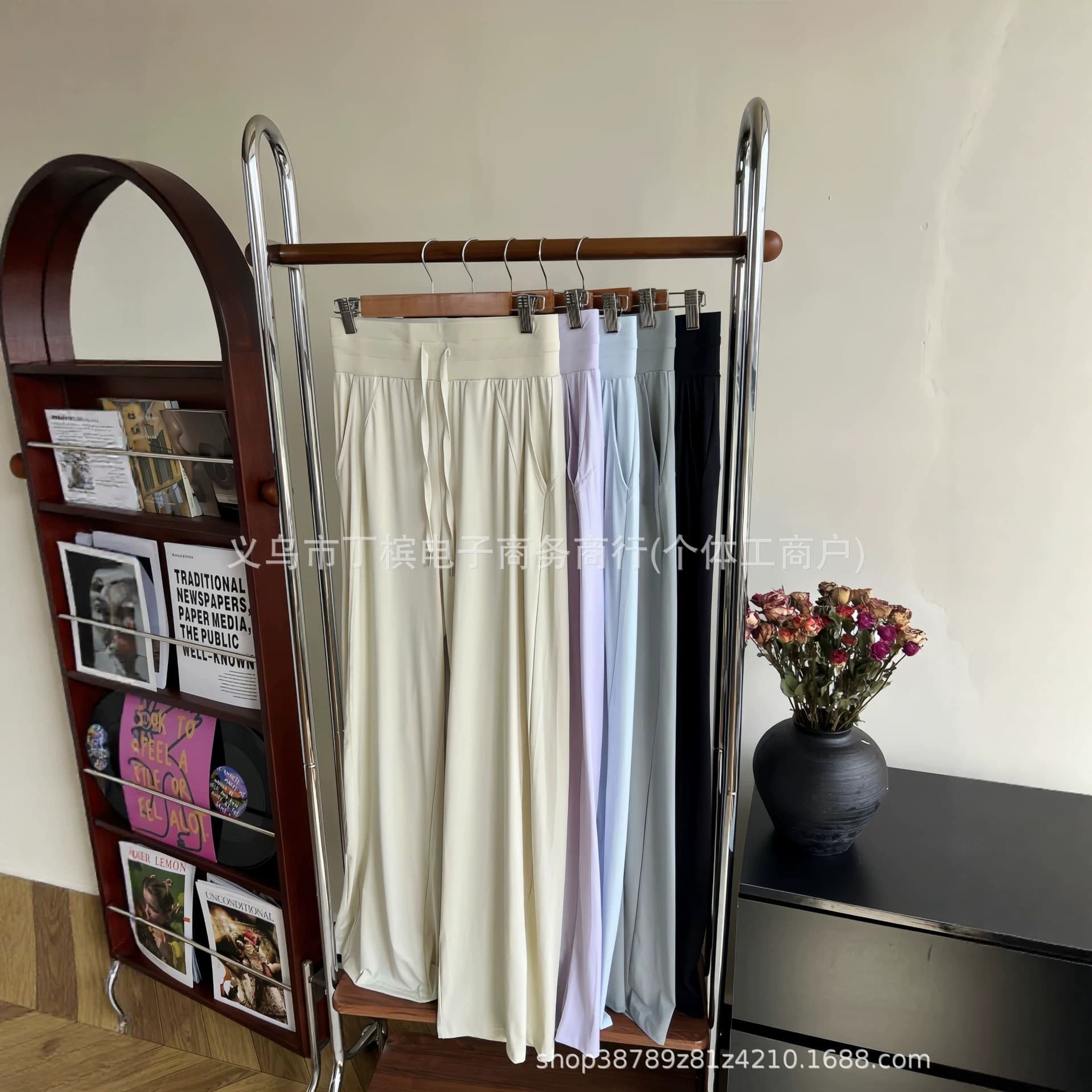Women's UV-Protection Pants Summer Thin Loose Narrow Wide-Leg Pants with Draping Ice Silk Fabric