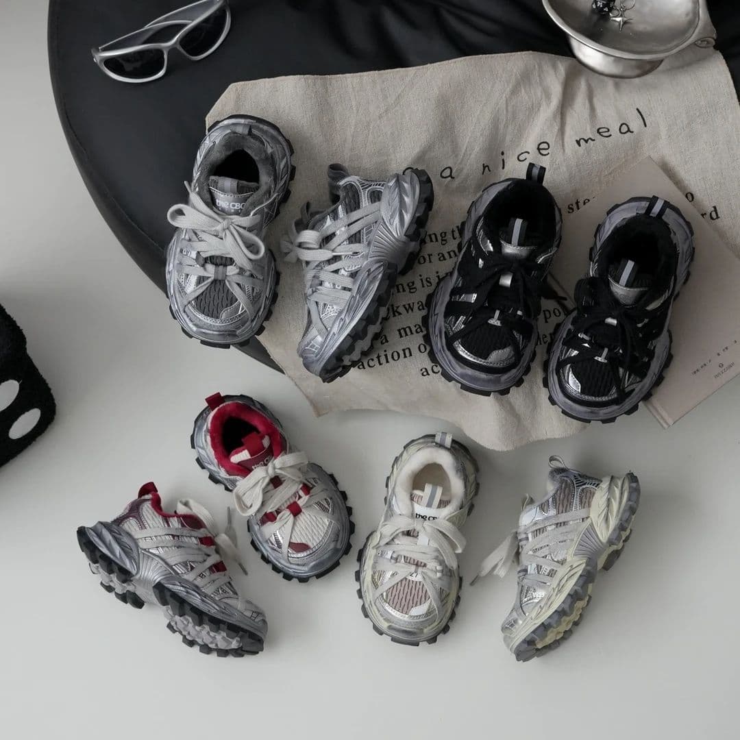 Children's Chunky Dad Sneakers Fall New Breathable Mesh Sports Shoes Boys Girls Versatile Parent-Child Shoes