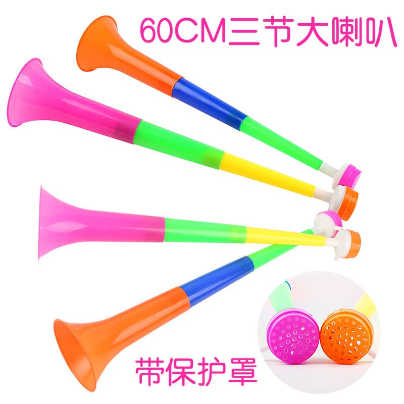 Plastic Large Telescopic Three-Section Horns, Football Horns, Temple Fair Stall Instruments, Cheering Props, Hot Selling Stall Supplies