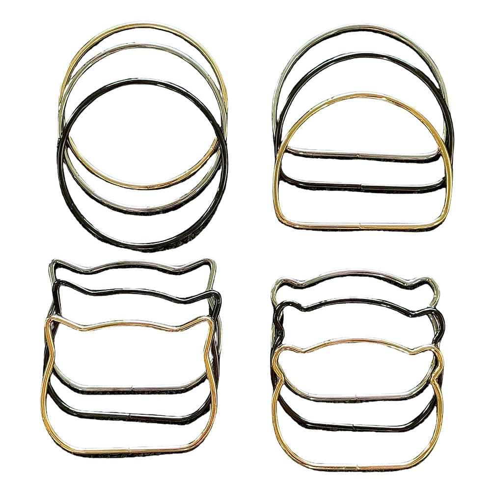 Woven Bag Hardware Accessories Round Semi-circular Bear Cat Head Metal Handbag Rings Handle Rings Iron