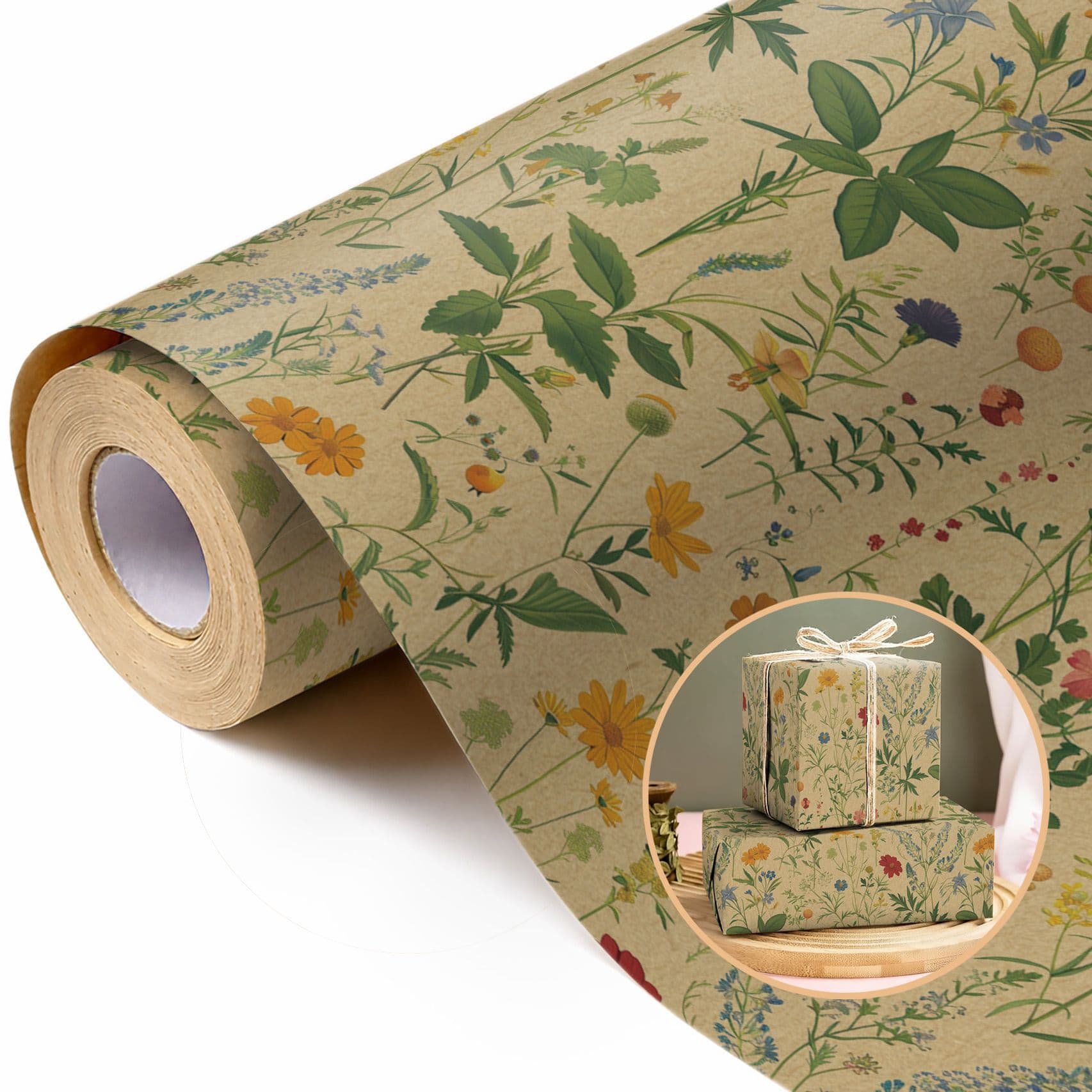 Cross-border Floral Birthday Gift Wrapping Paper, Amazon Children's Gift Wrapping Paper Roll DIY Gift Wrap