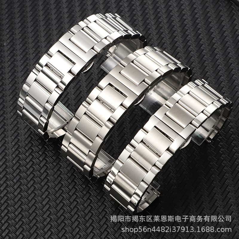 Compatible with Huawei GT5 Metal Watch Band S9 Ultra Samsung Garmin Wanmi Three-Bead Watch Band Apple Cross-Border