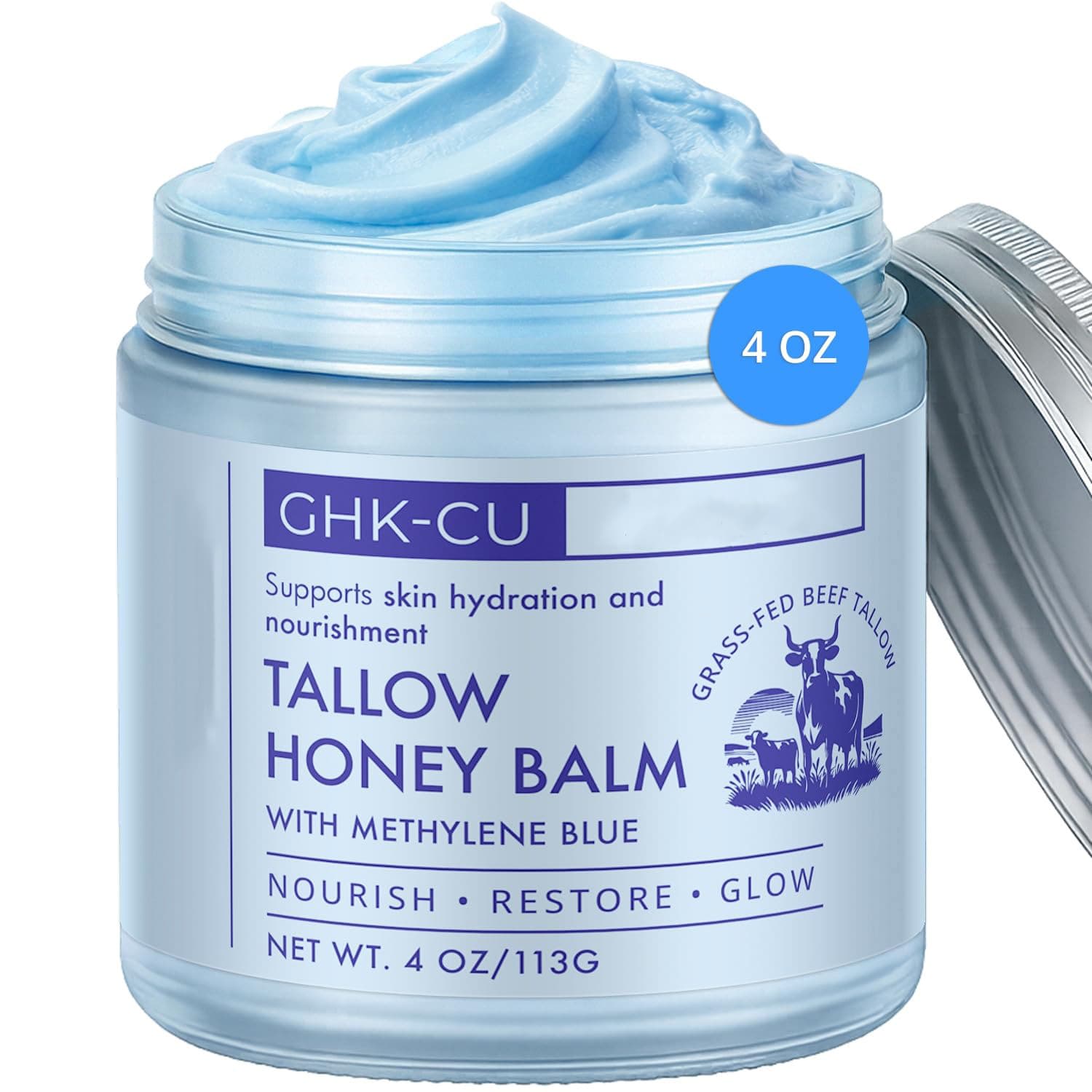 Cross-border Hot Product Blue Copper Peptide Beef Tallow Cream GHK-Cu High Hydration Moisturizing Beef Tallow Cream