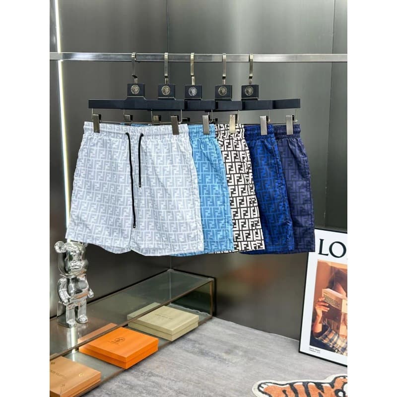 2026 Cross-border Wholesale Summer Men's Fashion Beach Shorts Seaside Shorts Double F Letter Digital Print Shorts