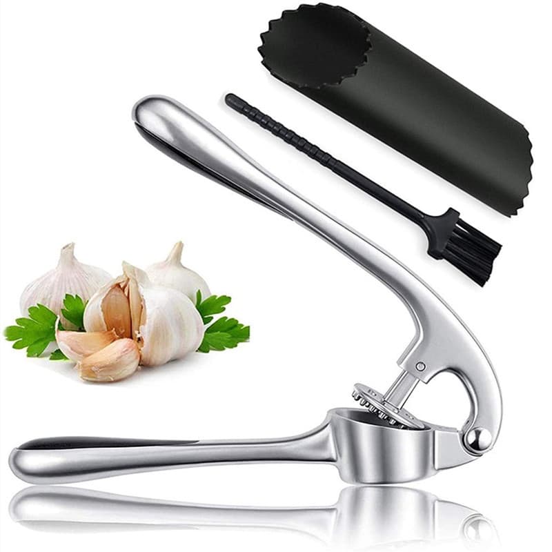 Discounted spot zinc alloy stainless steel color garlic garlic press household manual thickened garlic pounder garlic masher set
