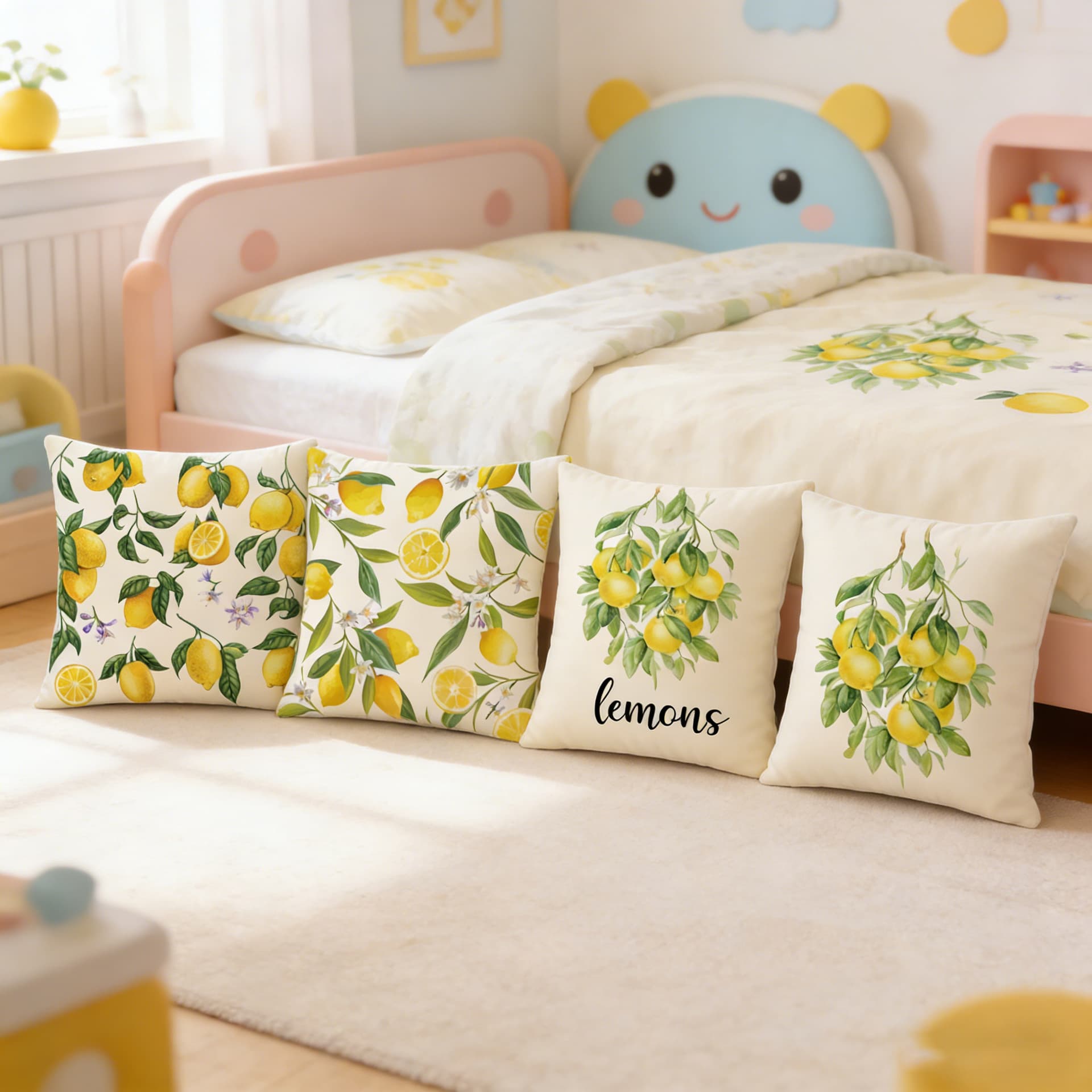 Amazon Fresh Lemon Series Fruit Pillow Cover Office Nap Pillow Cover Home Cushion Cover