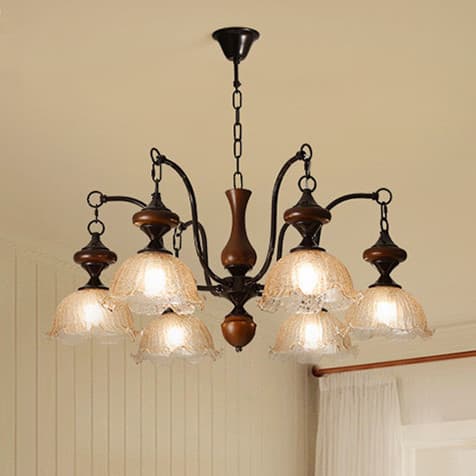 French Vintage Ice Crack Shade Nanyang Style Mid-Century Bedroom Dining Room Chandelier Modern Hall Main Light Living Room Pendant Light