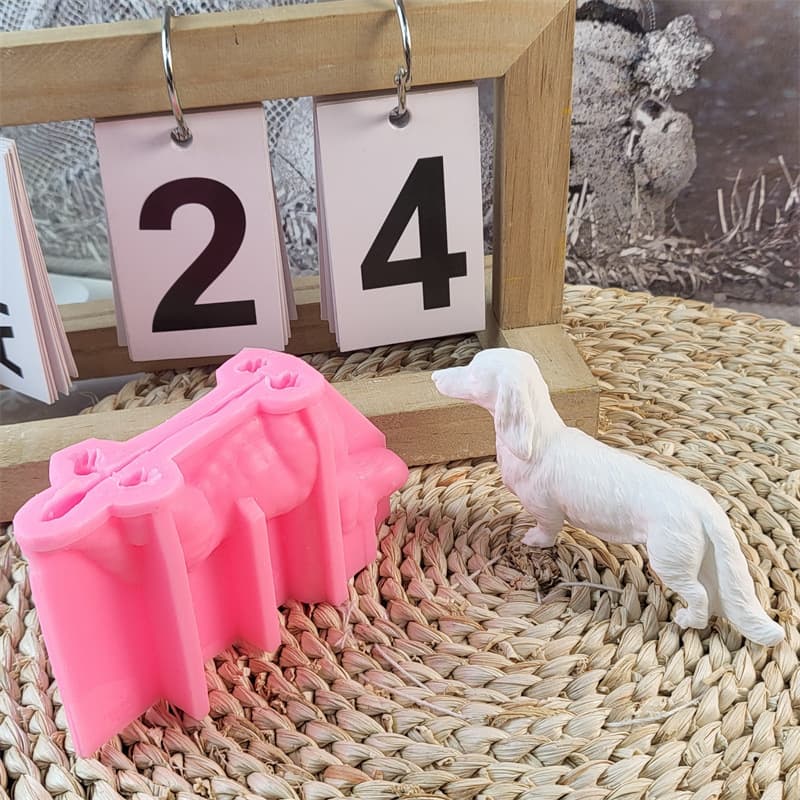 Long-Haired Dachshund Plaster Figurine Silicone Mold DIY Plaster Cement Desktop Figurine Silicone Mold A9478