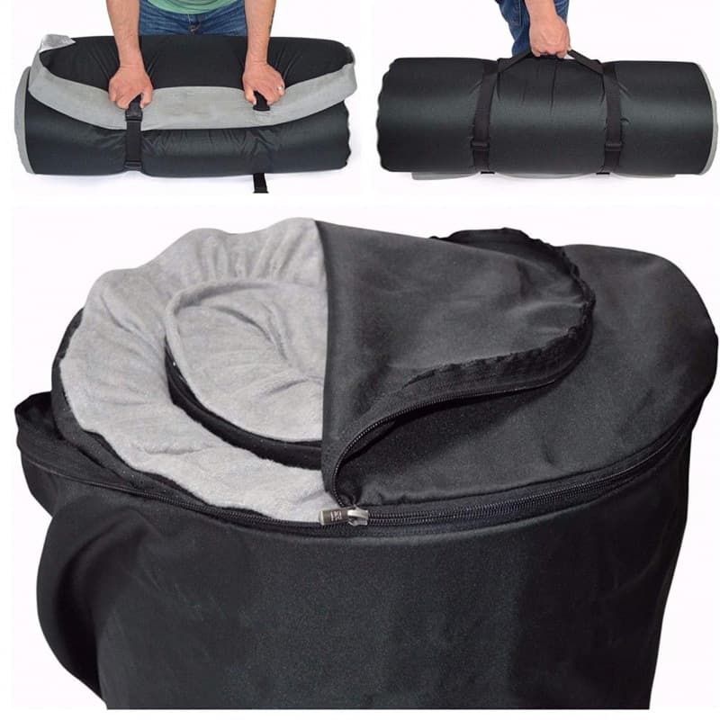 Strong support meditation cushion, thin and portable mattress for outdoor seating or napping.
