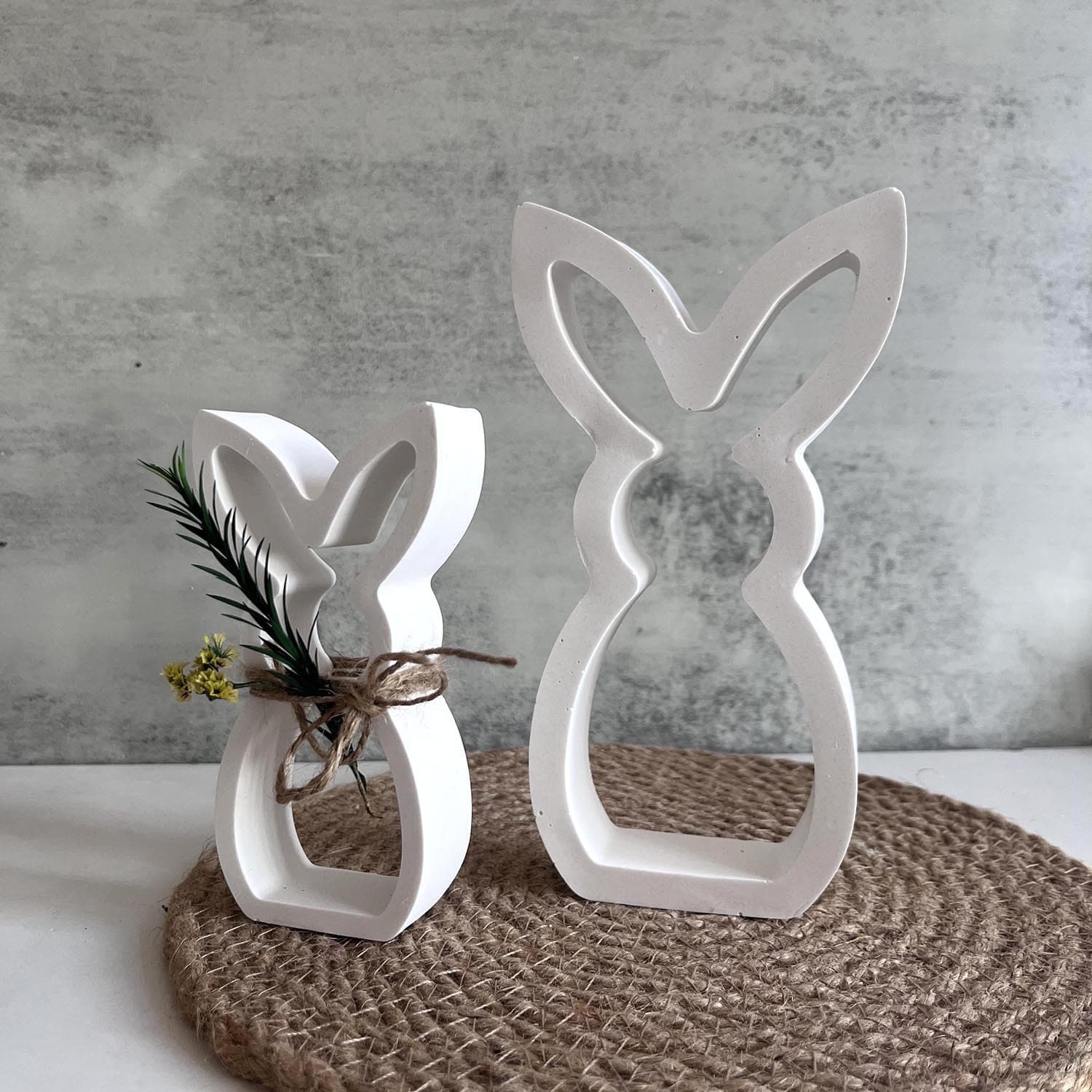 Easter Mold Cute Rabbit Shape Ornament Mold Hollow Large and Small Rabbit Plaster Decoration Mold
