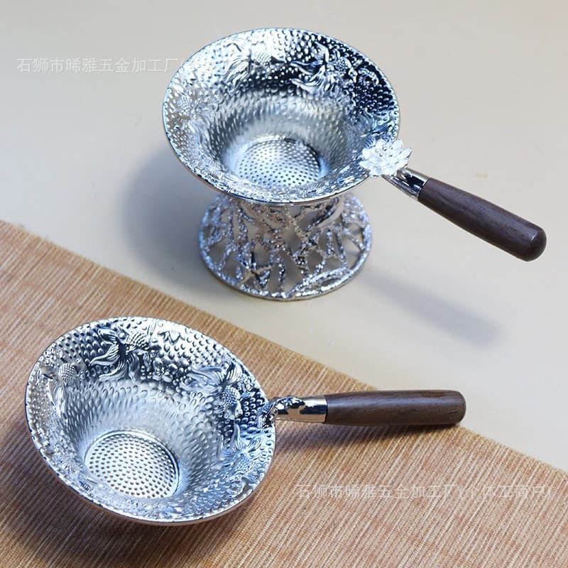 Silver-plated Tea Strainer, Tea Leaf Filter, Kung Fu Tea Set Carp Filter, Stainless Steel Metal Tea Strainer, Koi Tea Infuser