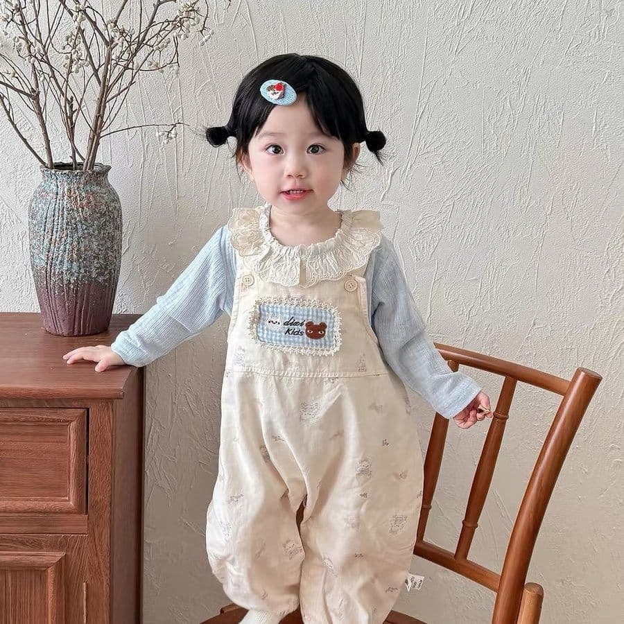 2026 Baby Spring Suit Super Cute Korean Infant Overalls Base Layer Two-Piece Autumn Outfit Trendy Cotton