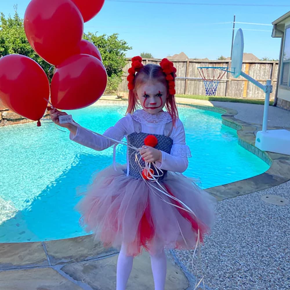 Halloween Kids Cosplay Harley Quinn Costume Mesh Tutu Dress for Girls