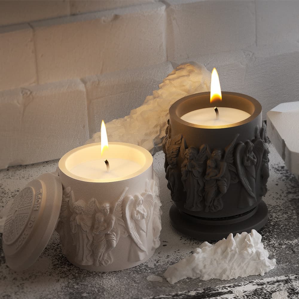 Qimiaoxian DIY Resin Nordic Angel Statue Storage Jar Plaster Relief Figure Candle Cup Silicone Mold