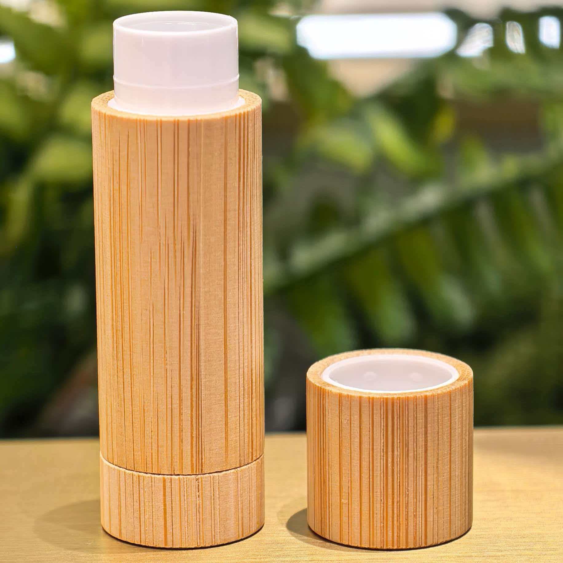Three-section Bamboo Lipstick Tube Lip Balm Tube Empty Lipstick Tube Engravable Logo