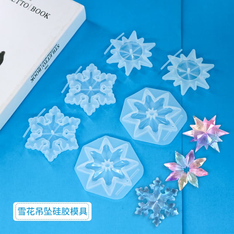 Meiyangyang DIY Crystal Epoxy Mold Wholesale Mirror Multi-Style Snowflake Pendant Silicone Mold Jewelry Mold