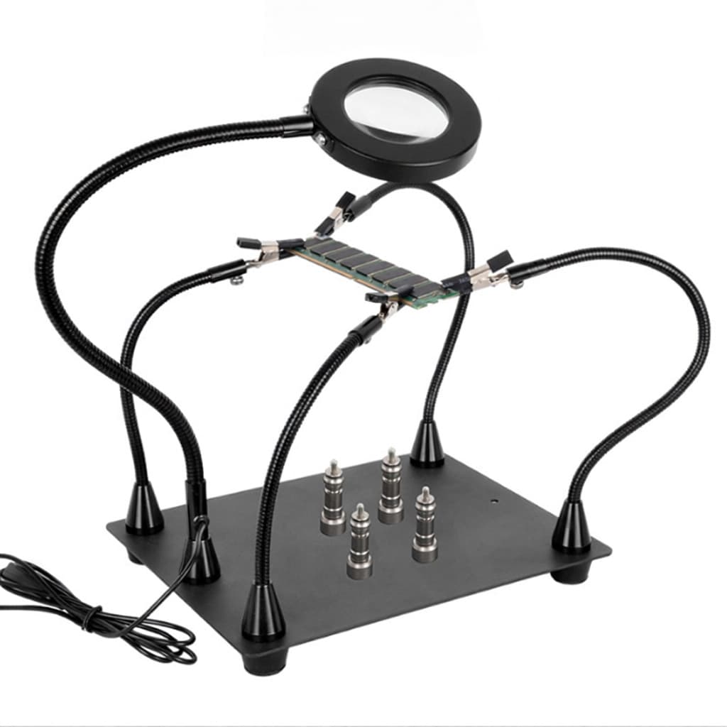 Auxiliary clamp hose magnifying glass 3-color light ten-speed 5 times manual experiment repair and testing mobile phone chip circuit board