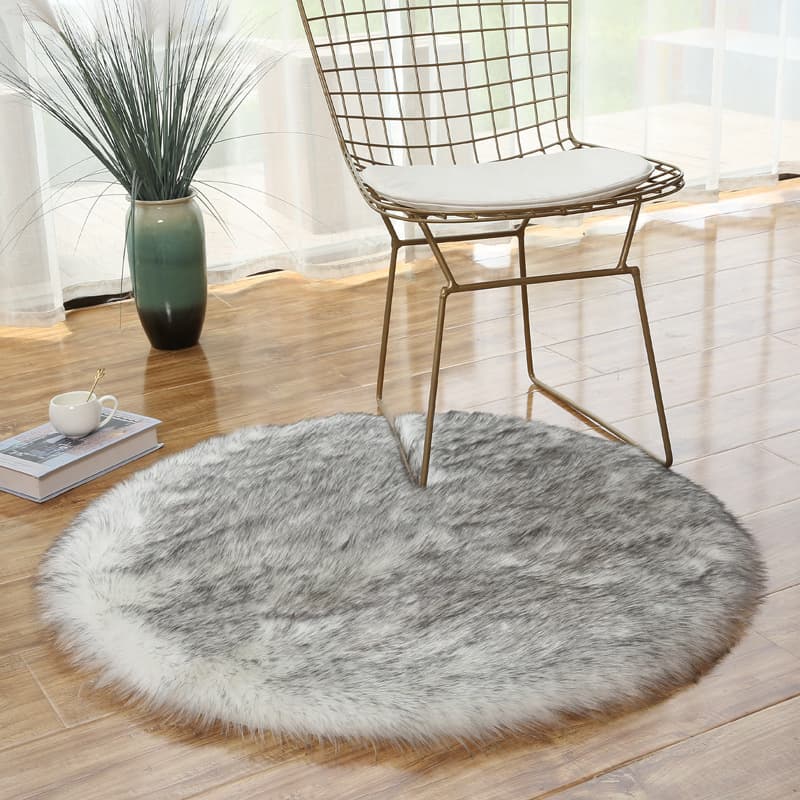 Round Carpet Long Plush Mat Australian Imitation Wool Yoga Mat Living Room Coffee Table Home Decor Drop Shipping