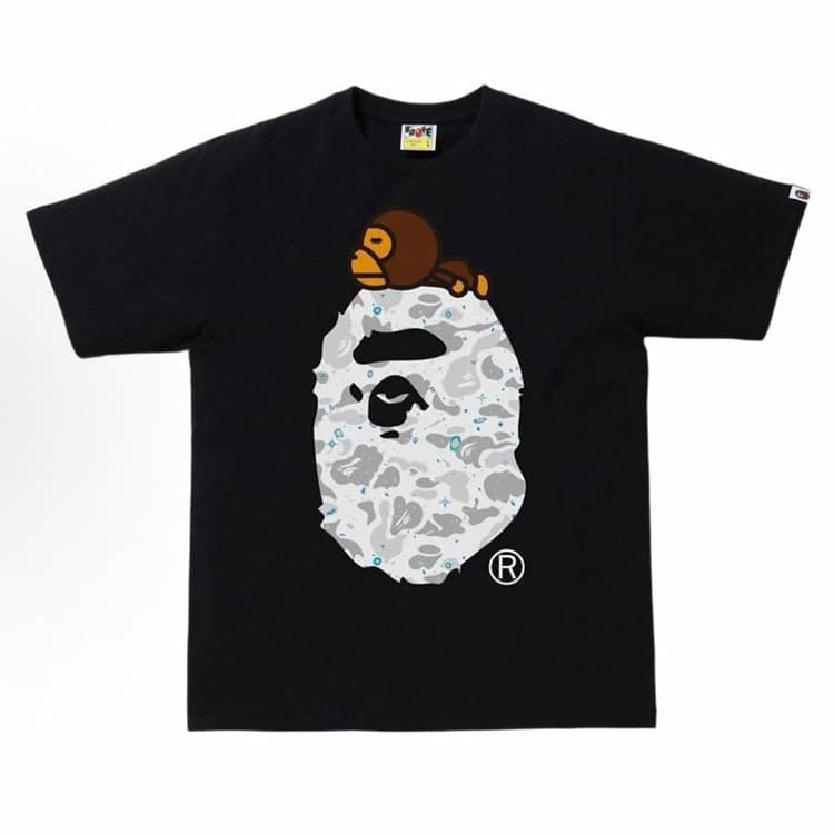 Cross-border foreign trade wholesale BAPE trendy brand ape head heavyweight pure cotton short-sleeved shark monkey men and women T-shirt tops