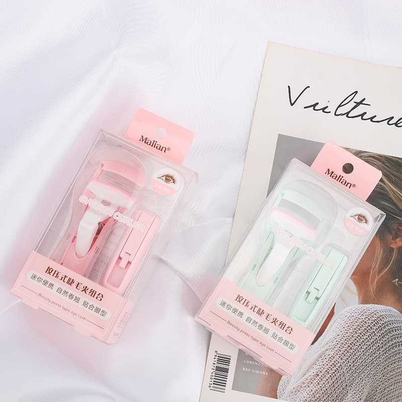 [New] Marian push-type eyelash curler combination, long-lasting curling, Marian plastic eyelash curler tool