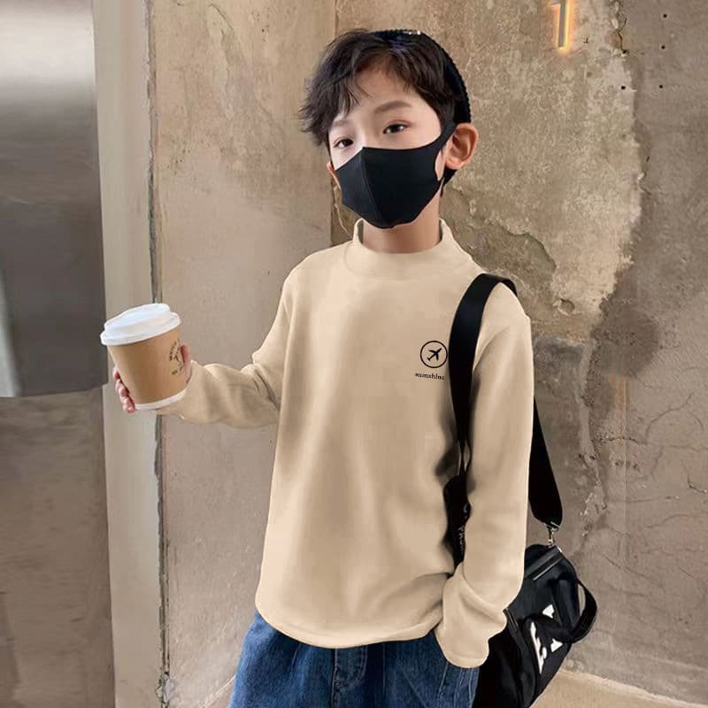 7 colors, sizes 110-170, 2024 winter German wool base layer shirts, long-sleeved T-shirts for boys and older children, wholesale.