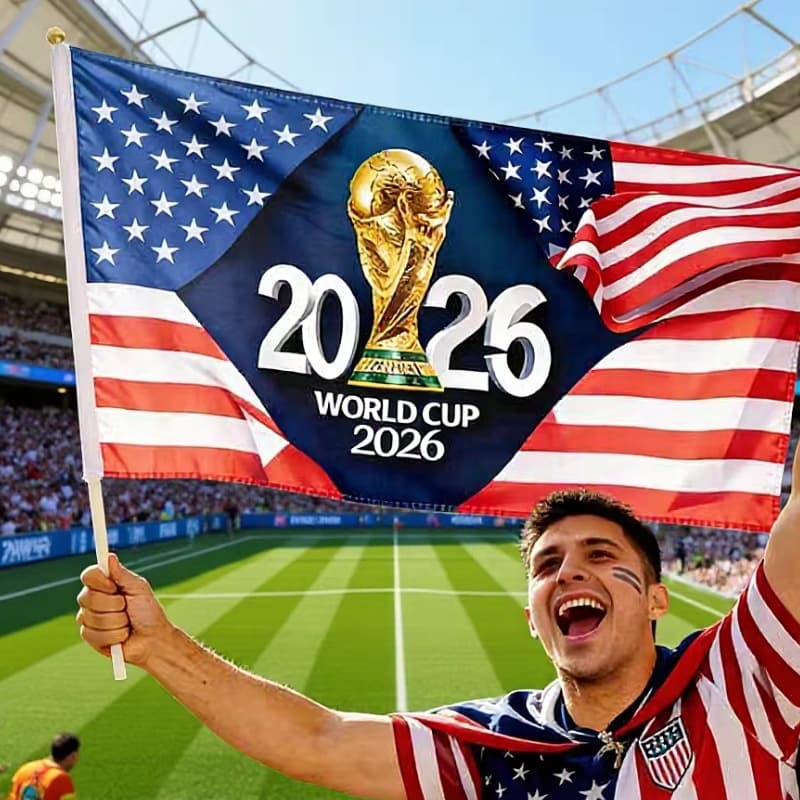 2026 New USA-Mexico-Canada World Cup Flag Fan Support Cheering Decoration Hanging Flag Factory Direct Wholesale National Flag