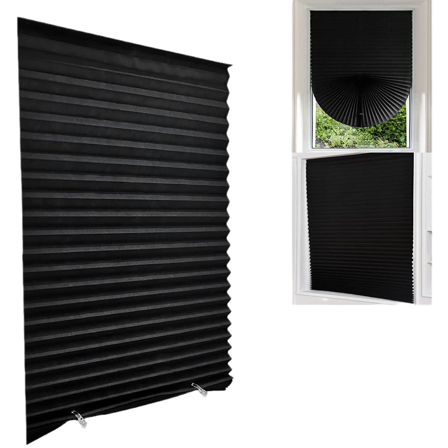 Full blackout curtains self-adhesive pleated blinds no-drill paste roller sun-shading ready portable blinds wholesale