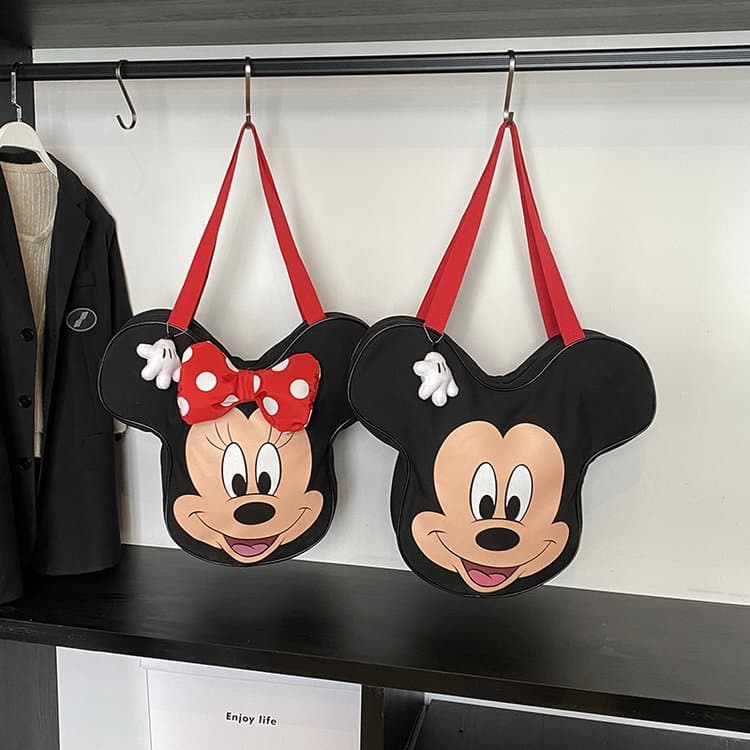 College Student Crossbody Bag Women Cloth Nylon Casual Cartoon Bag Mickey Single Shoulder Bag Versatile 2025 New