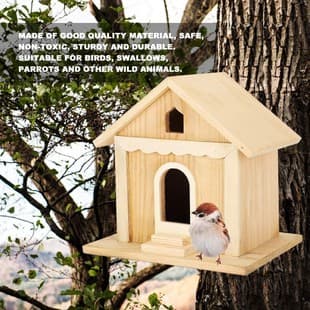 Small House-shaped Bird Nest Lace Bird Nest Creative Solid Wood Ornament Parrot Wooden House Hanging Bird Cage Cross-border New Style