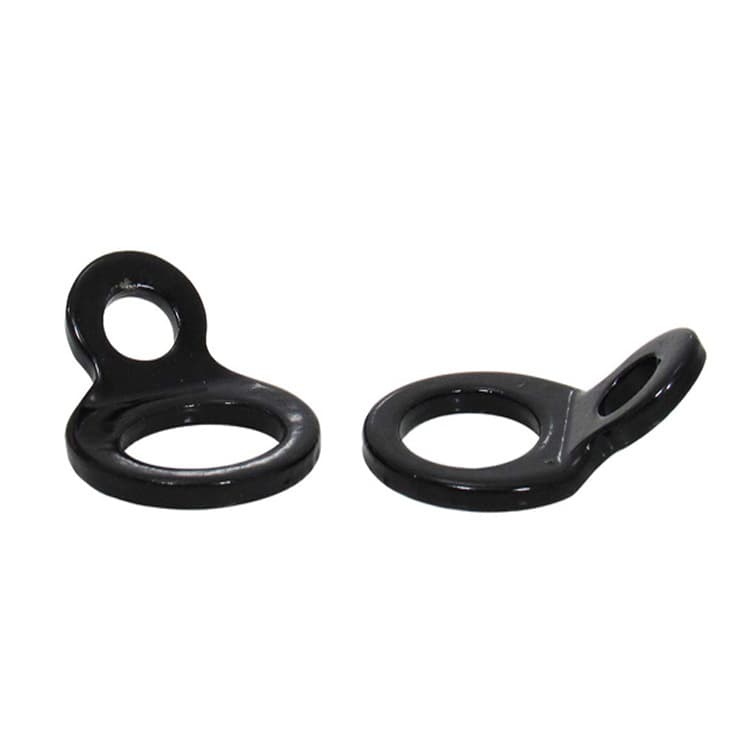 In stock supply of stainless steel motorcycle tie-down anchor loops, figure-8 buckles, electrophoretic coating