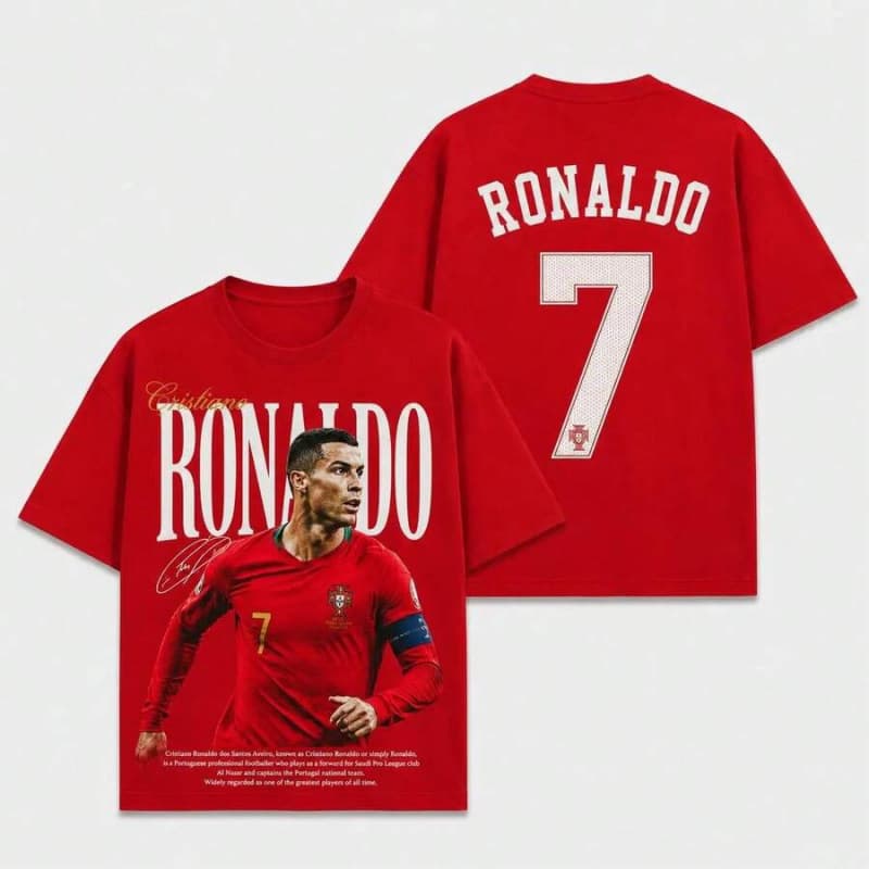 Ouma 100% Cotton FIFA Ronaldo Portugal #8 World 2026 Premium Cotton