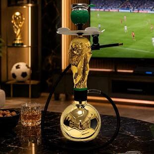 Hookah Bar Gold Hercules Trophy Hookah Set Football Base Aluminum Football Hookah
